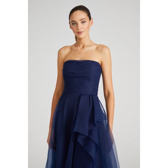 Theia Teresa Strapless Draped Gown Size 10 $795 - Picture 3 of 10